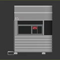 Modern Silver Equipment Design With Panels Display Screen And Base Support Feet