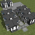 Modern Detached Villa With Multi story Structure White Dark Exterior Courtyard And Driveway