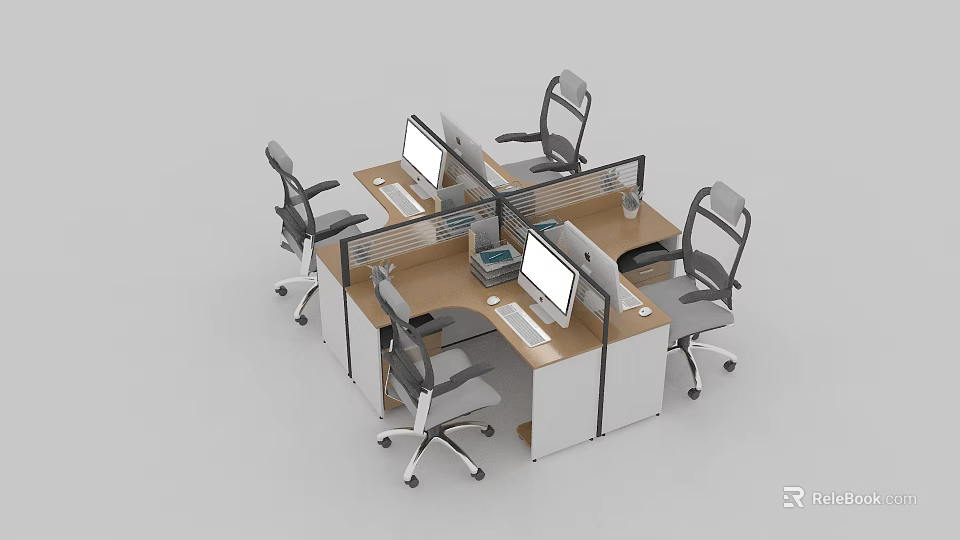Modern Ergonomic Office Chairs With Wheels For Workstation Computer Desks 3d model