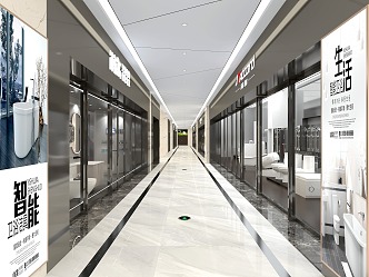 Modern shopping mall aisle modern shopping mall aisle storefront building materials city incredibly home indicator light 3d model