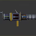 Futuristic Plasma Cannon Weapon With Metallic Structure Control Panel And Glowing Blue Accents