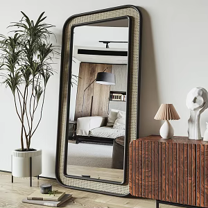 medieval full-length mirror clothing store fitting mirror rattan full-length mirror landing full-length mirror internet-famous full-length mirror 3d model
