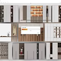 Modern Console and Side Cabinets Interior Design With Storage Shelves and Open Compartments 3d model