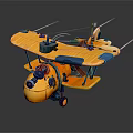 Yellow And Blue Toy Airplane Model For Kids Space Exploration Education