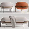Light Luxury Sofa Stool Sofa Stool Bed End Stool 3d model