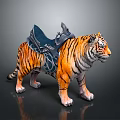 Majestic Fantasy Tiger Mount With Intricate Armored Saddle And Striped Coat