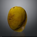 Fresh Ripe Yellow Mango With Red Spots On Smooth Gray Background
