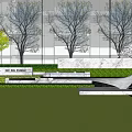 Modern Entrance Gate With White Wall Glass Elements And Green Trees Near High Rise Buildings