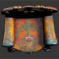 Colorful Ornate Chair With Intricate Carvings And Vintage Design Details