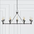 Classic Multi Arm Chandelier With Metal Frame And Candle Shaped Bulbs For White Wall Interior
