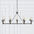 Industrial wind iron candle holder chandelier 3d model