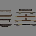 New Chinese style column, beam, wooden column 3d model