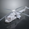 Gray Helicopter 3D Model With Main Rotor Tail Rotor And Detailed Structure 3d model