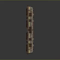 Brown Multi Layered Vintage Train Carriages Stacked Vertically On Gray Background