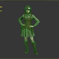 Vintage Aviator Style Living Apparel with Leather Vest Green Dress Boots Helmet and Goggles
