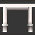 Wooden Table With Red Ribbon And Yellow Border On Top And Black Straps On Legs