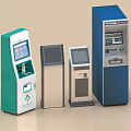 Smart Machines Self Service Terminals With Various Designs And Touch Screen Interfaces 3d model
