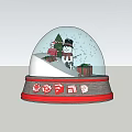 Festive Christmas Snow Globe With Snowman Christmas Tree Gift Boxes And Lighted Base