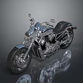 Shiny Chrome Classic Motorcycle With Black Seat And Stylish Wheels Design