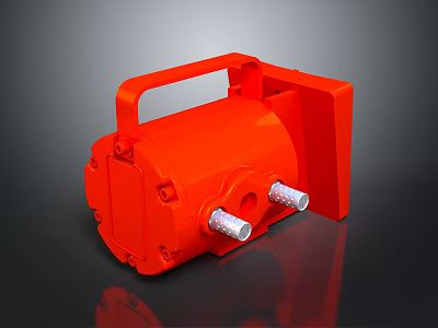 Orange Household Tool With Handle And Silver Connectors For Daily Home Use 3d model
