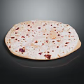 Freshly Baked Round Pizza With Red Toppings On Crispy Crust