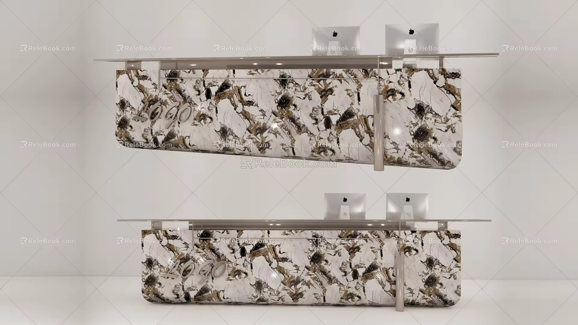 Marble Front Desk Reception Desk Modern Information Desk Hotel Service Reception Desk Front Desk 3d model