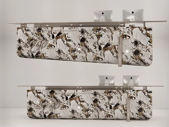 Marble Front Desk Reception Desk Modern Information Desk Hotel Service Reception Desk Front Desk 3d model