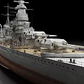 Detailed Battleship Model Featuring Main Turrets And Upper Deck Structure 3d model