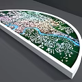 Colorful Semicircular City Map Commercial Equipment For Urban Planning