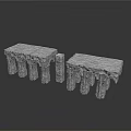 Ancient Classical Stone Architectural Ruins With Broken Columns And Weathered Surface 3d model