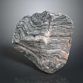 Natural Green Gray Striped Stone With Unique Texture And Raw Surface Design 3d model