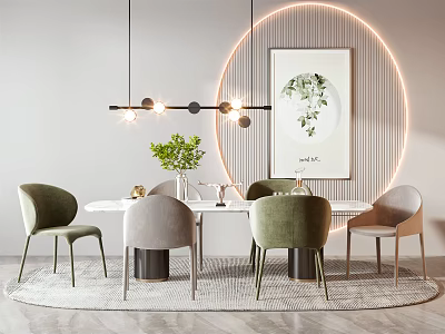 Modern Dining Table and Chair Combination Dining Table and Chair 3d model