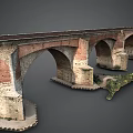 Ancient Stone Bridge With Red Brick Arches And Stone Masonry Piers
