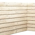 Light Colored Wooden Plank Component With Horizontally Arranged Ropes And Regular Striped Structure 3d model