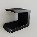 Modern Black Side Table With Unique Curved Structure For Living Room 3d model
