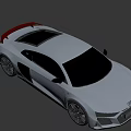 Silver Audi R8 Sports Car Featuring Sleek Body LED Headlights And Black Alloy Wheels