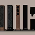 High Quality Home Audio Speakers Floor Standing And Bookshelf Models With Wooden And Black Finishes