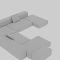 Modern White Modular Sofa Set With Multiple Seating Modules And Sleek Design 3d model