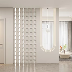Modern cream style porch partition aisle 3d model