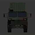 Military Camouflage Cargo Truck With Green Container And Multiple Wheels