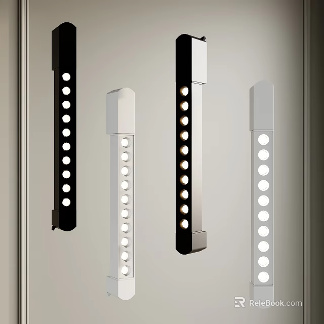 LED Downlights Spotlights Modern Design Black Silver Wall Mounted Multiple Bulbs 3d model 