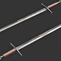 Medieval Swords with Metal Blades and Wooden Handles Historical Weapon Design