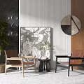 Modern leisure sofa combination single chair side table 3d model