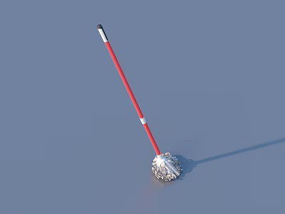 Durable Household Mop with Red Handle and Spiral Cleaning Head for Floor Cleaning 3d model