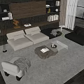 Modern sofa coffee table combination 3d model
