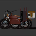 Colorful Motorcycles with Unique Designs Various Styles and Sidecars on