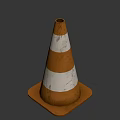 Conical Weapon Design With Brown And White Stripes And Base Structure 3d model