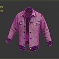 Light Beige Jacket with Blue Collar Cuffs Trim and Front Pockets Simple Casual Design