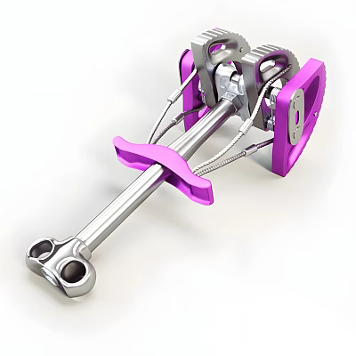Industrial Equipment Featuring Purple Components And Silver Metal Mechanical Arm Structure 3d model