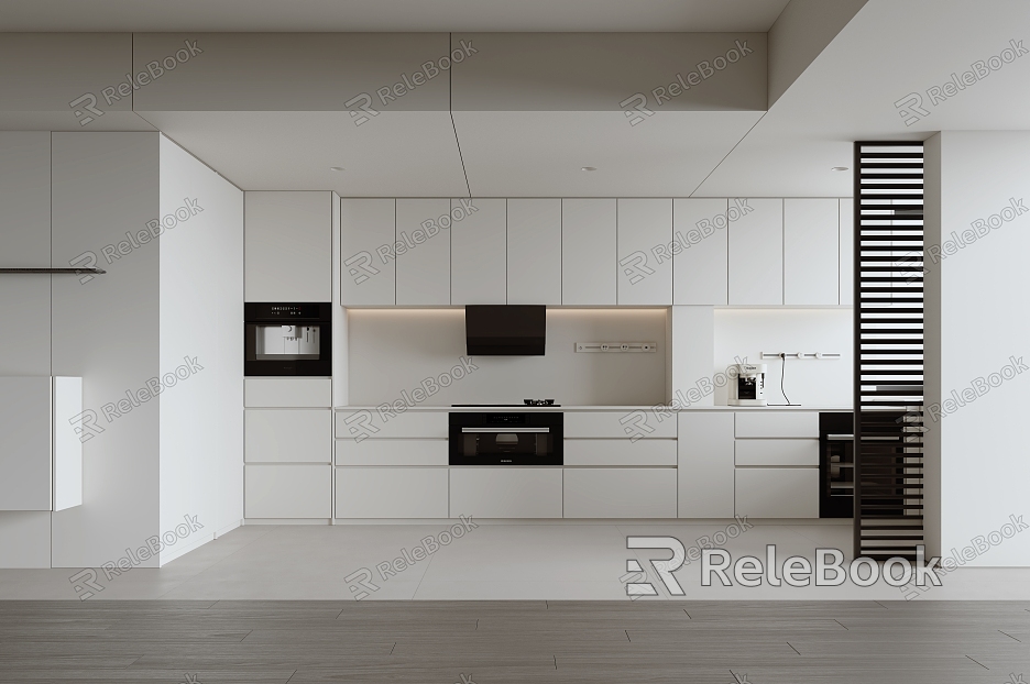 Minimalist Enclosed Kitchen model